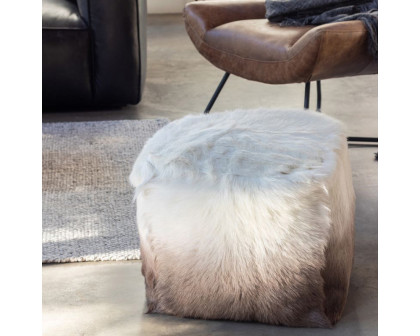 Moe's - Goat Fur Pouf in Beige