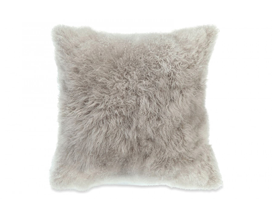 Moe's - Cashmere Fur Pillow in Gray