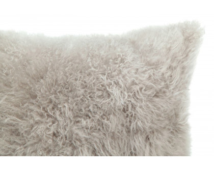 Moe's - Cashmere Fur Pillow in Gray