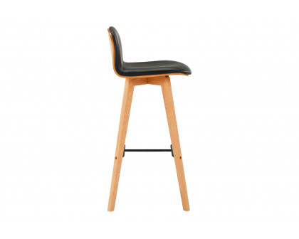 Moe's Napoli Leather Bar Stool - Black