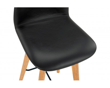 Moe's Napoli Leather Bar Stool - Black