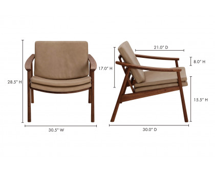 Moe's Harlowe Lounge Chair - Soft Brown