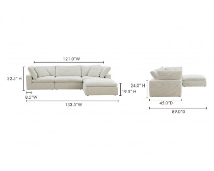 Moe's Clay Lounge Modular Sectional - Coastside Sand