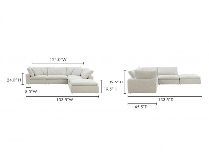 Moe's Clay Dream Modular Sectional - Coastside Sand