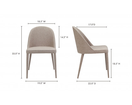 Moe's Burton Contemporary Dining Chair Set of 2 - Light Gray