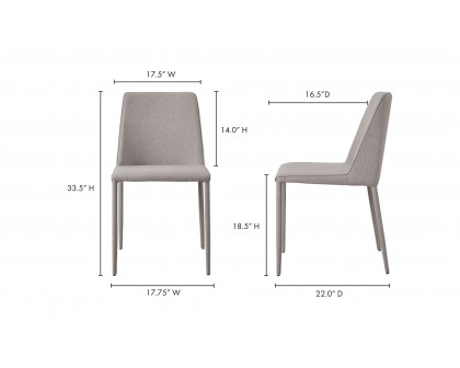 Moe's Nora Modern Dining Chair Set of 2 - Gray