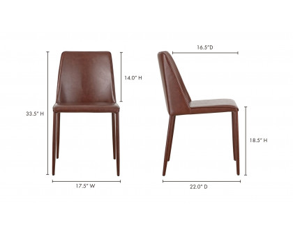 Moe's Nora Modern Dining Chair Set of 2 - Smoked Cherry