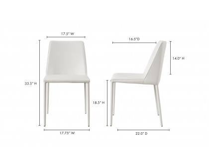 Moe's Nora Modern Dining Chair Set of 2 - White