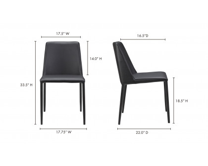 Moe's Nora Modern Dining Chair Set of 2 - Black