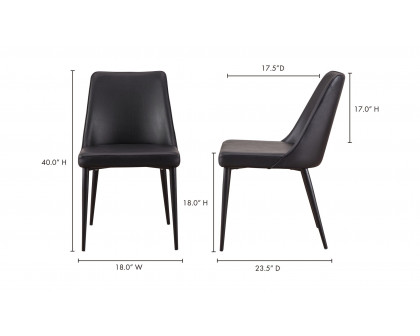 Moe's Lula Contemporary Dining Chair Set of 2 - Black