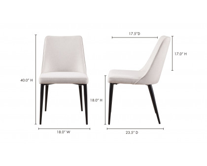 Moe's Lula Contemporary Dining Chair Set of 2 - Cream White