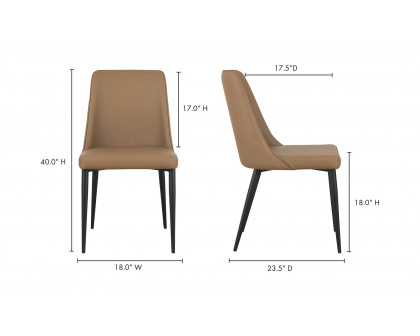 Moe's Lula Contemporary Dining Chair Set of 2 - Cool Tan