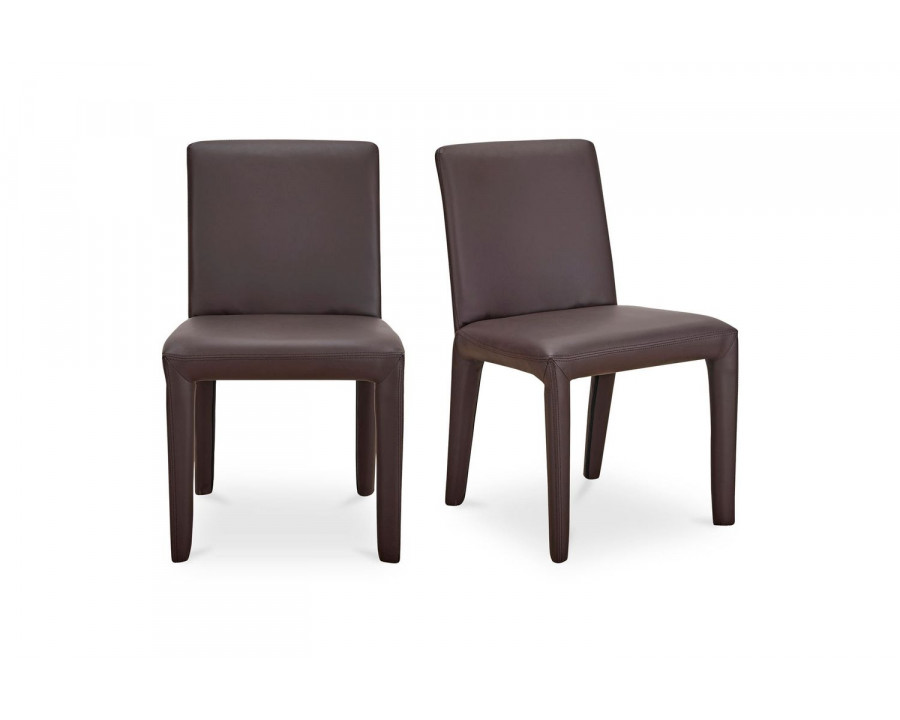 Moe's Monte Contemporary Dining Chair Set of 2 - Dark Brown