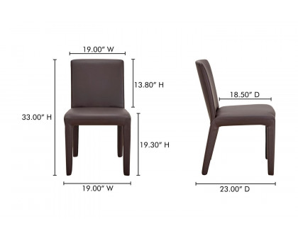 Moe's Monte Contemporary Dining Chair Set of 2 - Dark Brown