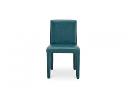 Moe's Monte Contemporary Dining Chair Set of 2 - Teal, Vegan Leather