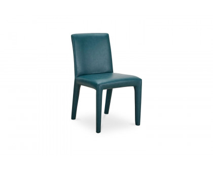 Moe's Monte Contemporary Dining Chair Set of 2 - Teal, Vegan Leather