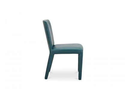 Moe's Monte Contemporary Dining Chair Set of 2 - Teal, Vegan Leather