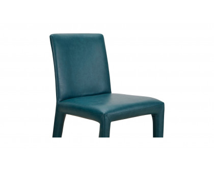 Moe's Monte Contemporary Dining Chair Set of 2 - Teal, Vegan Leather