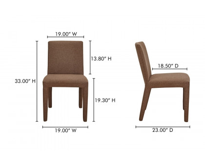 Moe's Monte Contemporary Dining Chair Set of 2 - Brown