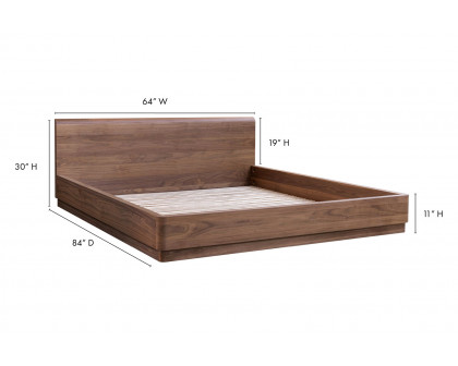 Moe's Round Off Bed - Walnut, Queen