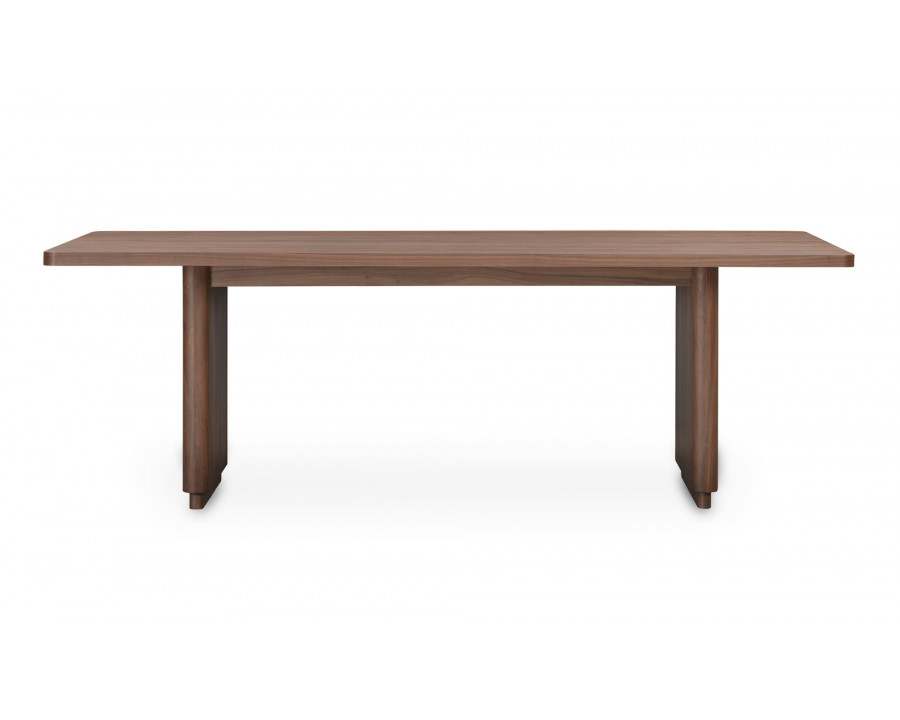 Moe's Round Off Scandinavian Rectangular Dining Table - Walnut, Small