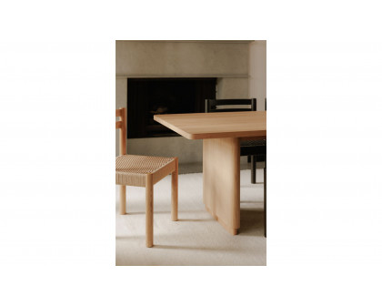 Moe's Round Off Scandinavian Rectangular Dining Table - Oak, Small