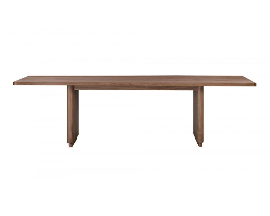 Moe's Round Off Scandinavian Rectangular Dining Table - Walnut, Large