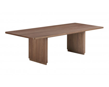 Moe's Round Off Scandinavian Rectangular Dining Table - Walnut, Large