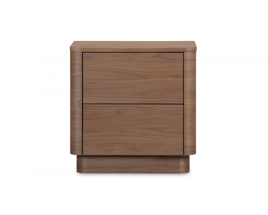 Moe's Round Off Scandinavian Nightstand - Walnut