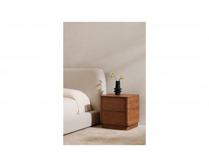 Moe's Round Off Scandinavian Nightstand - Walnut