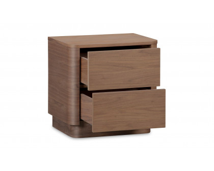 Moe's Round Off Scandinavian Nightstand - Walnut