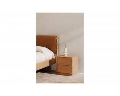 Moe's Round Off Scandinavian Nightstand - Oak