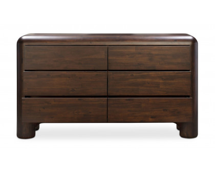 Moe's - Rowan Mid-Century Modern 6 Drawers Dresser in Dark Brown