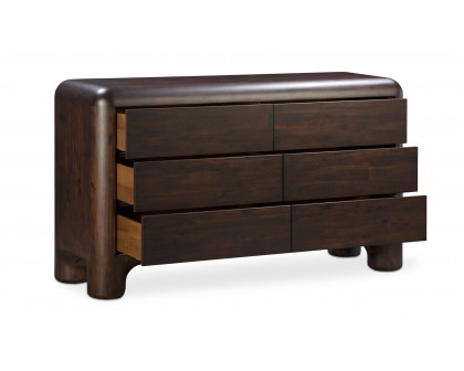 Moe's - Rowan Mid-Century Modern 6 Drawers Dresser in Dark Brown