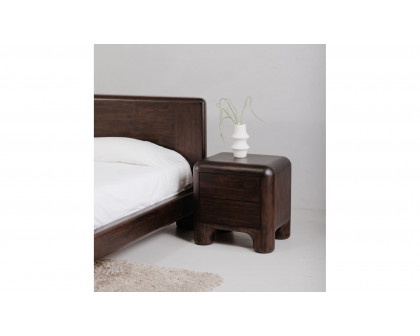 Moe's - Rowan Mid-Century Modern Nightstand in Dark Brown