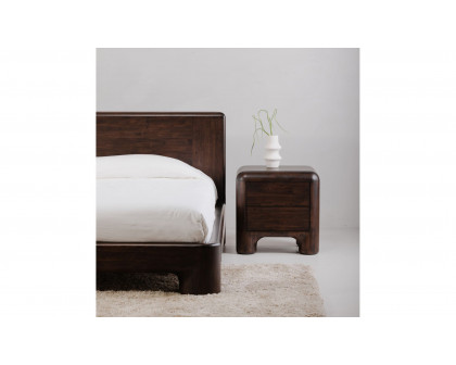 Moe's - Rowan Mid-Century Modern Nightstand in Dark Brown