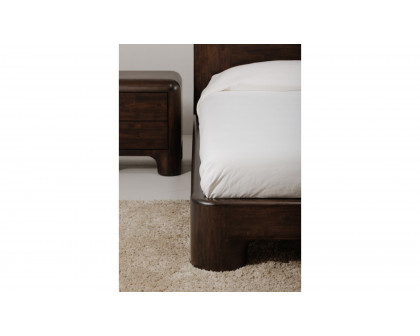 Moe's Rowan Mid-Century Modern Queen Size Bed - Dark Brown