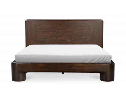 Moe's Rowan Mid-Century Modern Queen Size Bed - Dark Brown