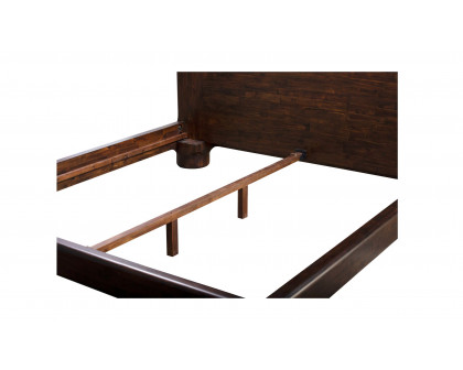 Moe's Rowan Mid-Century Modern Queen Size Bed - Dark Brown