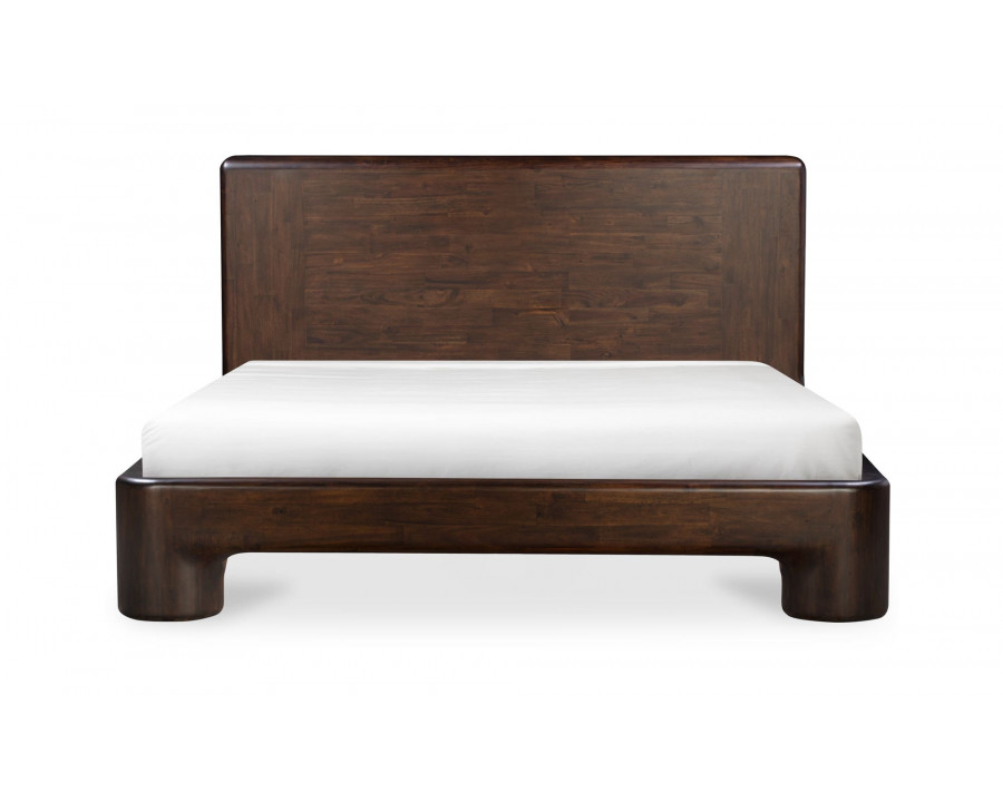 Moe's Rowan Mid-Century Modern King Size Bed - Dark Brown