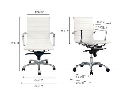 Moe's™ Studio Office Chair Low Back - White