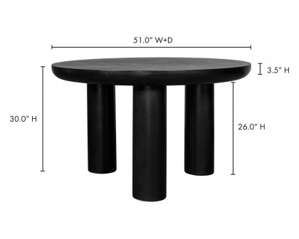 Moe's Rocca Round Dining Table - Black