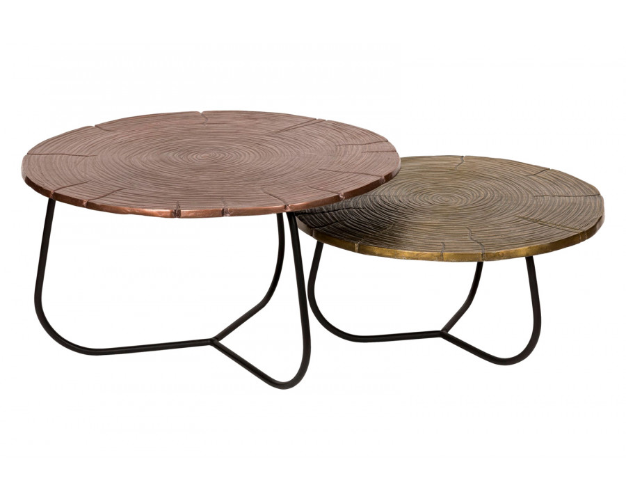 Moe's - Cross Section Tables Set of 2 in Brown