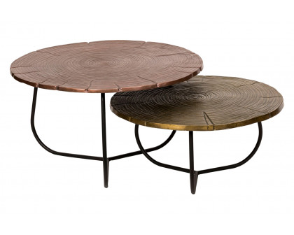 Moe's - Cross Section Tables Set of 2 in Brown