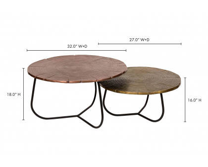 Moe's - Cross Section Tables Set of 2 in Brown