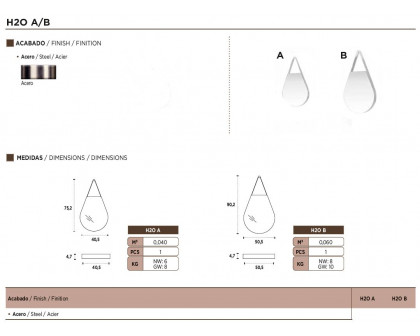 Nacher H2O Small Mirror - Stainless Steel