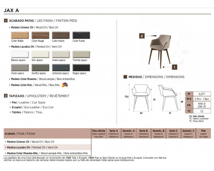 Nacher Jax Dining Chair - Wood CH Legs, Series A Upholstery