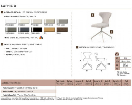 Nacher Sophie Dining Chair - Painted CH Legs, Series B Upholstery