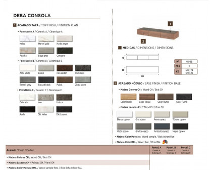 Nacher Deba Console - Wood CH Base, Ceramic A Top