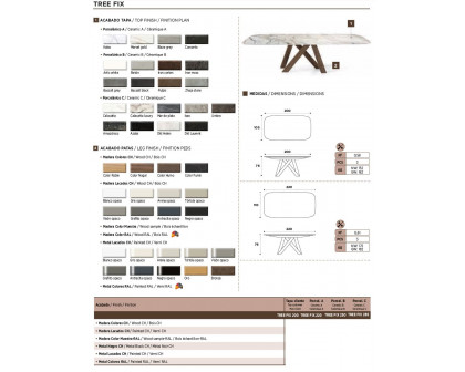 Nacher - Tree Extendable Rectangular Dining Table